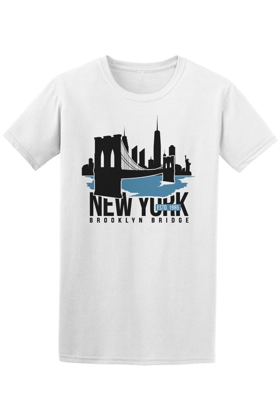 New York Brooklyn Bridge T-Shirt Men -Image by Shutterstock, Male XX-Large