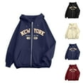thumbnail image 1 of New York Brooklyn Hoodies for Women 2025 Long Sleeve Zip Up Hooded Sweatshirt with Pockets Jacket Coat, 1 of 5