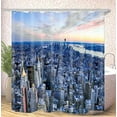thumbnail image 1 of New York Building Shower Curtain Sets Rug Bathroom Mat Toilet Cover US Urban Life Skyscrapers with Brooklyn Bridge Bath Curtains, 1 of 5