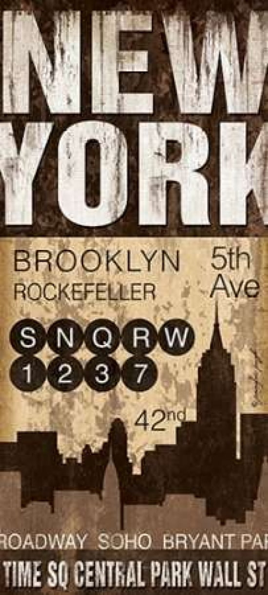 New York Canvas Art - Jennifer Pugh (10 x 20)