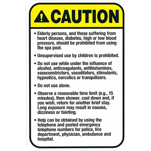 New York Caution Sign - 8"x12", Complies With State Pool Code, Security Metal Decor for Business, Office, Road, Street, Home