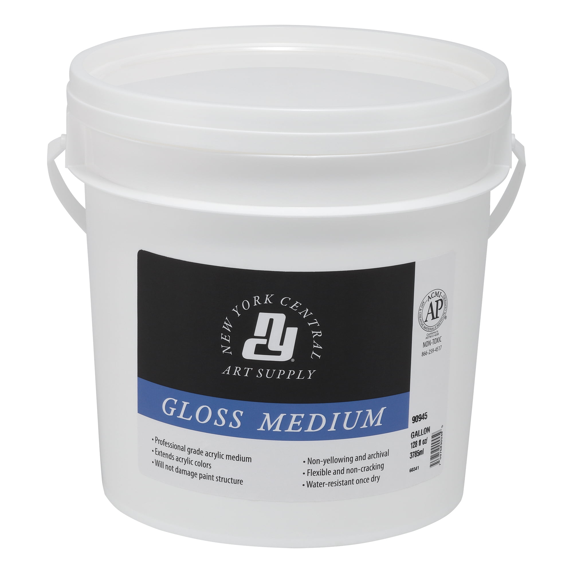 New York Central Acrylic Mediums - Non-Cracking Professional Grade Paint Medium for Heavy Body Paint, Collage, Mixed Media, Photo Transfers & More! - [Gloss - GAllon]