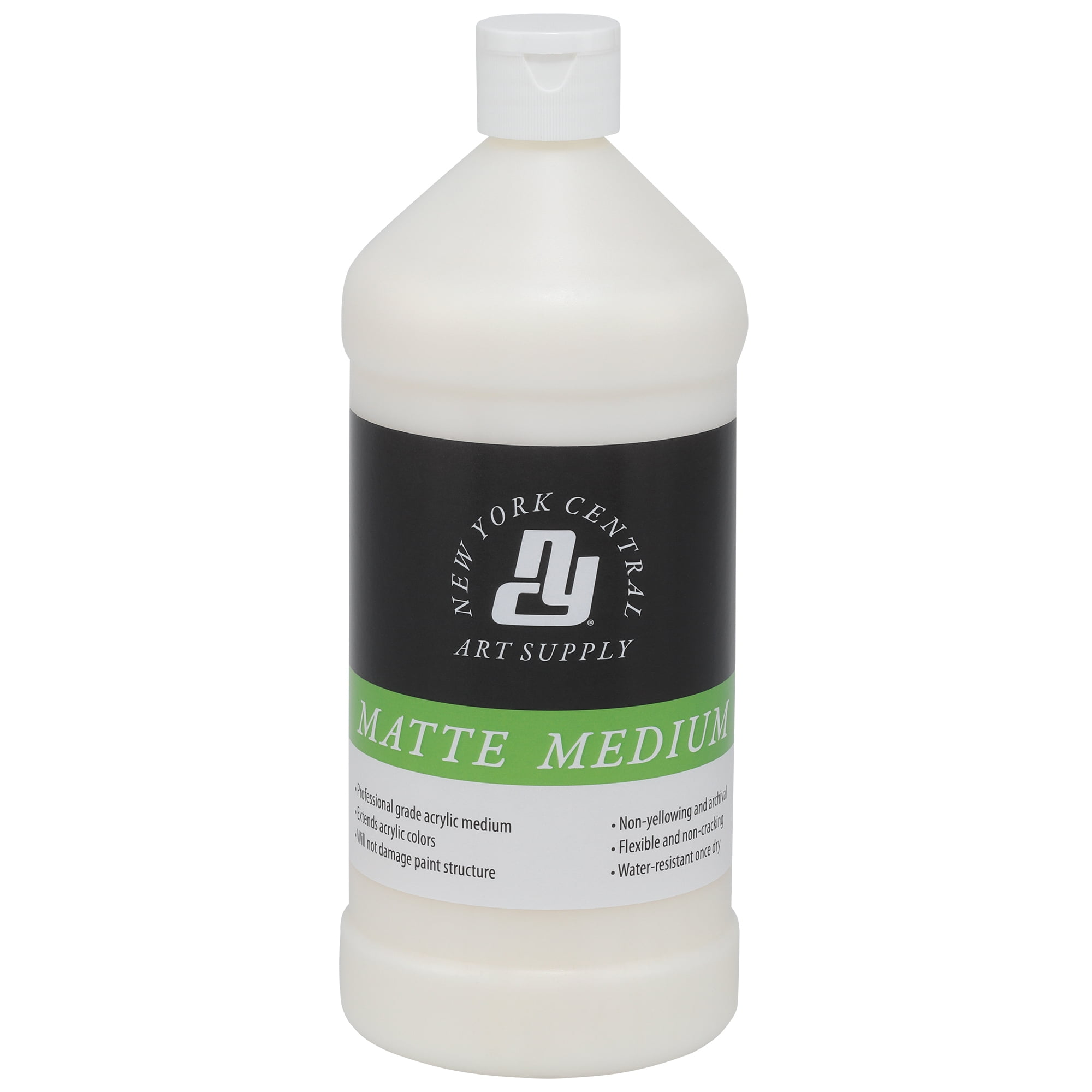 New York Central Acrylic Mediums - Non-Cracking Professional Grade Paint Medium for Heavy Body Paint, Collage, Mixed Media, Photo Transfers & More! - [Matte - 32 oz]