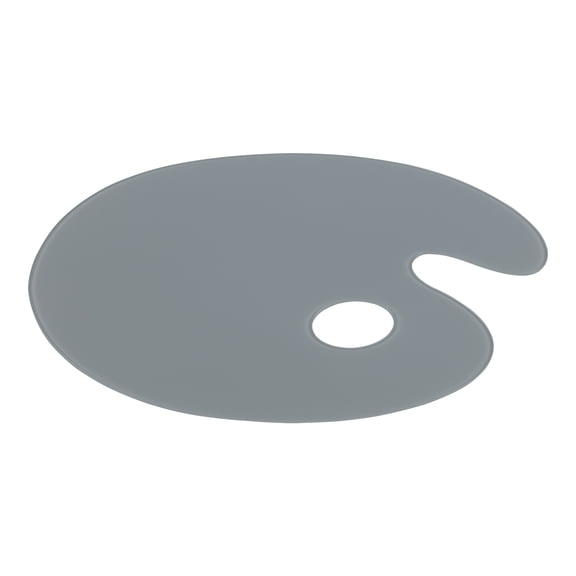 New York Central Grey Tempered Glass Palette 10x14" Oval  Scratch-Resistant, Easy-to-Clean Artist Palette for Precise Color Mixing, Reduced Glare, Solvent-Resistant