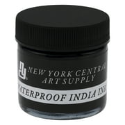 New York Central® India Ink Bottles - Make an Impact with Matte Black India Ink, Perfect For Artists, CAlligraphy, Illustrations, & More! - 1oz