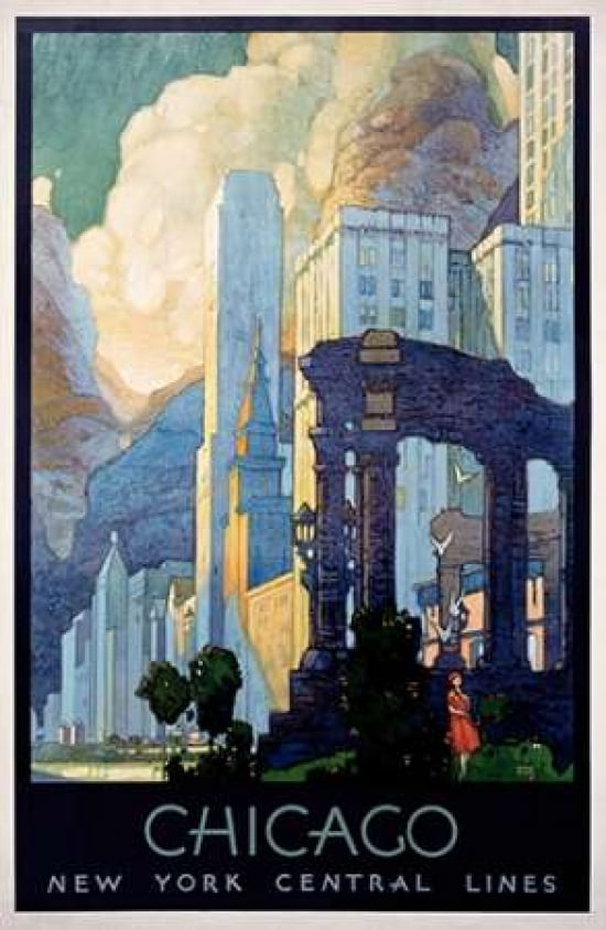 New York Central Lines Chicago Canvas Art - Leslie Ragan (24 x 36)