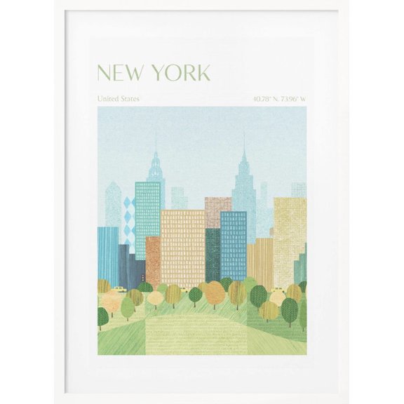 New York, Central Park Framed Art Modern Wall Decor
