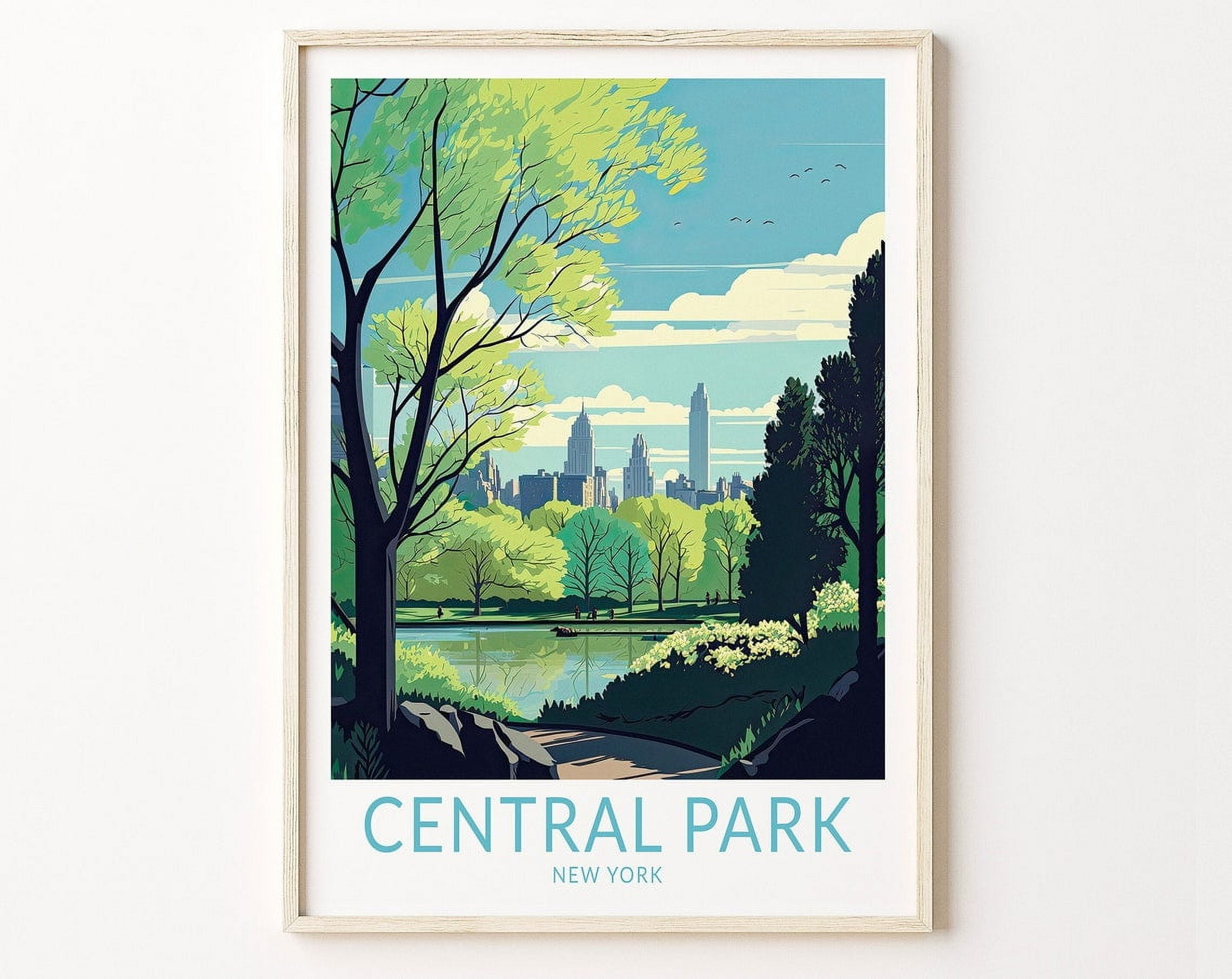 New York Central Park Travel Poster, Central Park Travel Poster Print ...