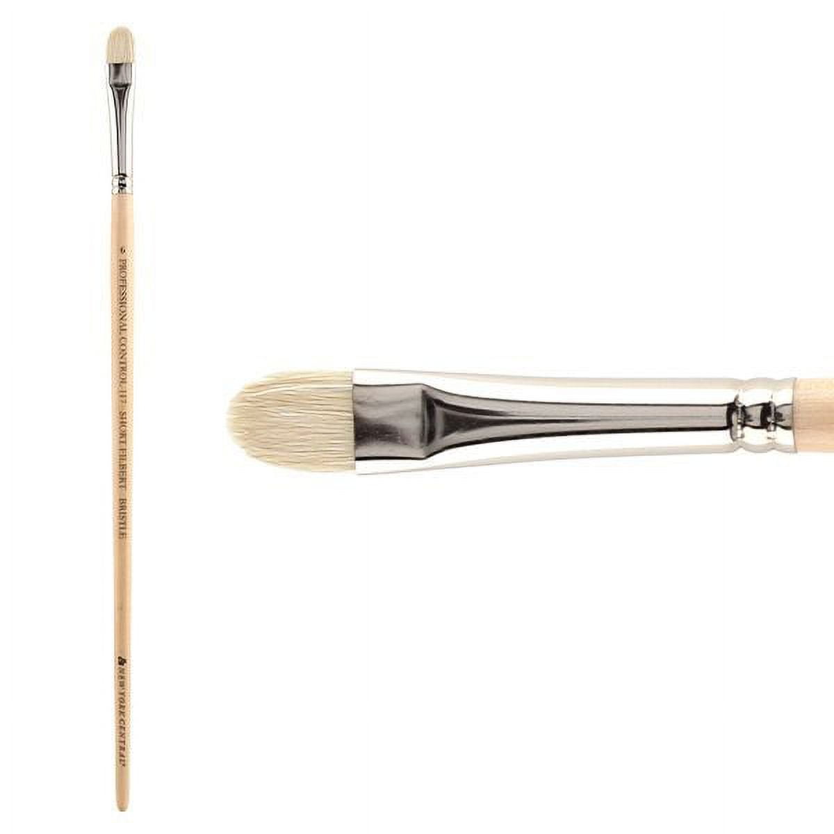 New York Central Professional Control Oil Brushes - Luxury Professional Brushes for Oil Paint, Artists, Superior Control, & More! - [Hog Bristle Short Almond Filbert - Size 6]