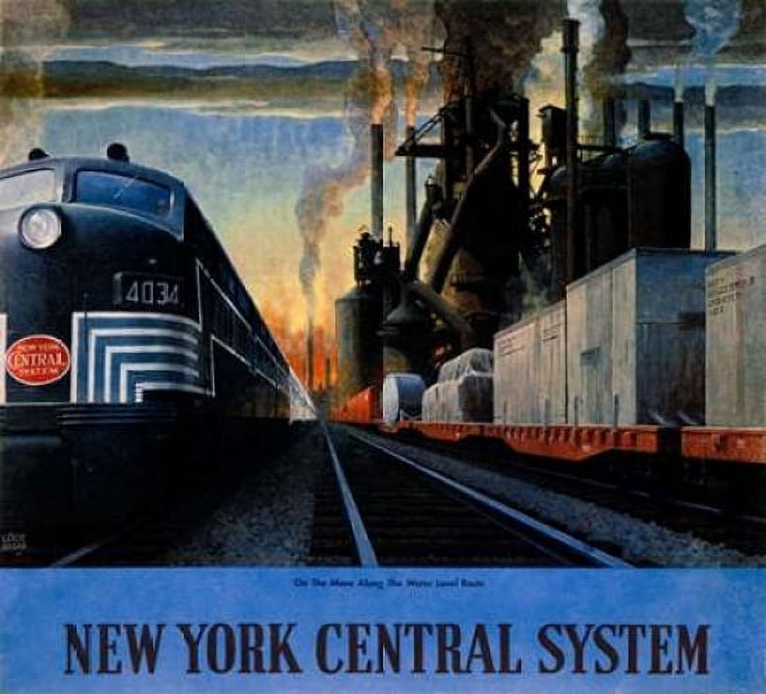 New York Central System Along the Water Level Route Canvas Art - Leslie Ragan (24 x 24)