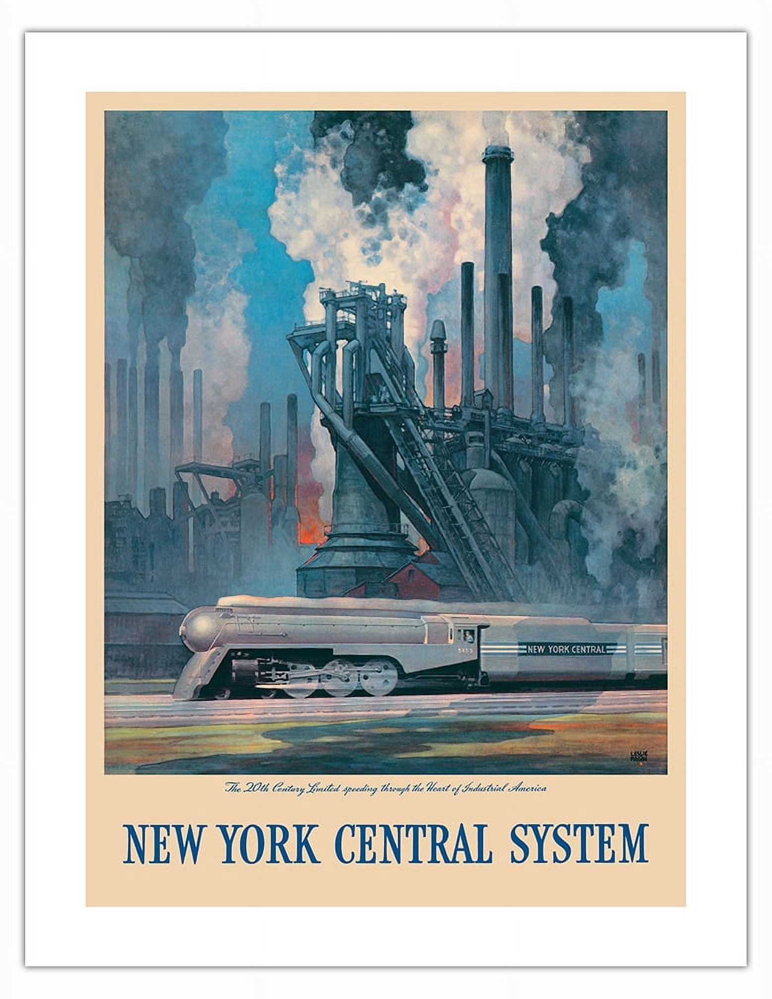 カヴァリーニ　ニューヨークポスター New York Central System - Heart of Industrial America - Vintage