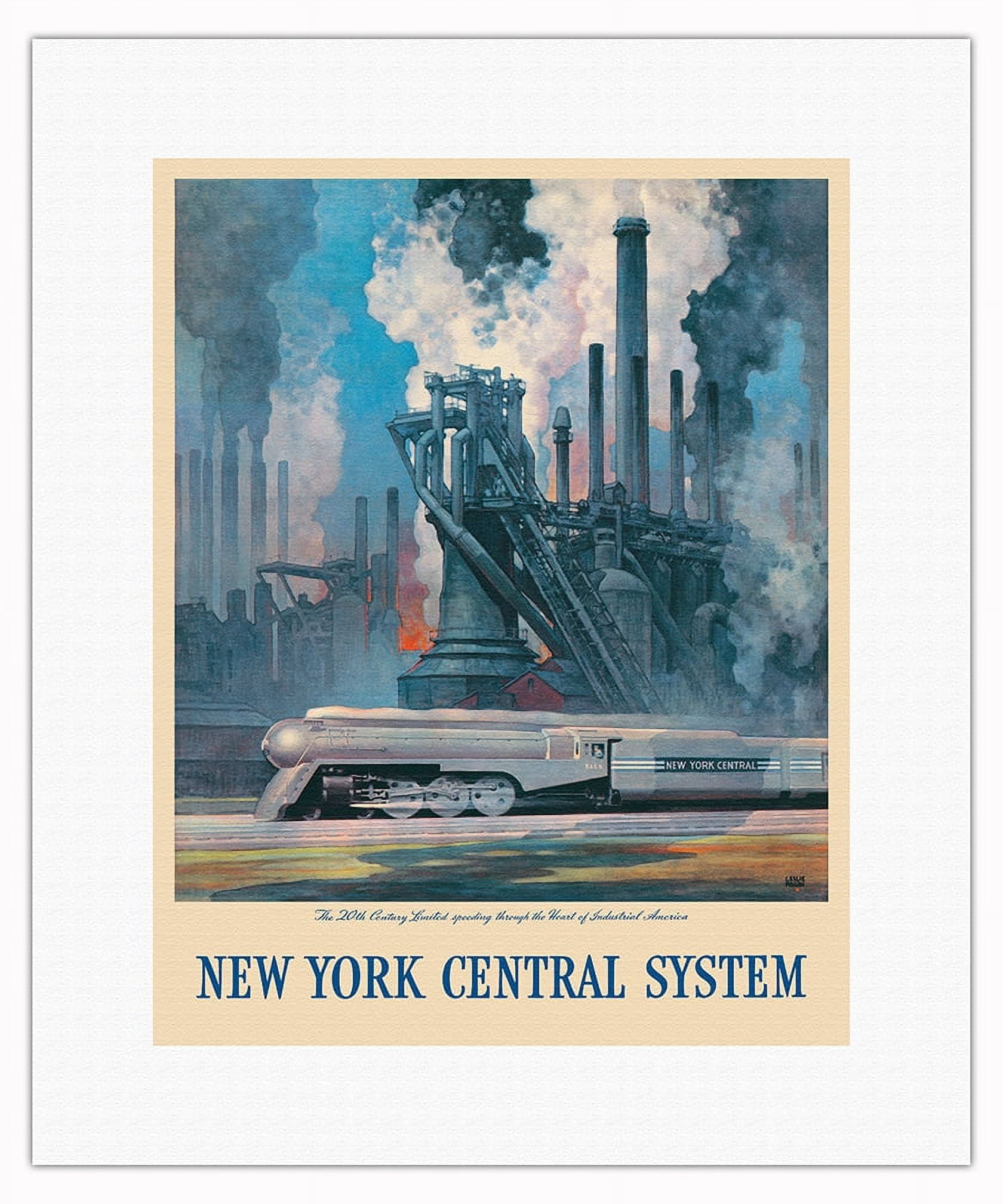 カヴァリーニ　ニューヨークポスター New York Central System - Heart of Industrial America - Vintage