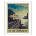 thumbnail image 1 of New York Central System- Hudson River- Diesel powered train - Vintage Railroad Travel Poster by Leslie Ragan - Fine Art Rolled Canvas Print 20in x 26in, 1 of 4