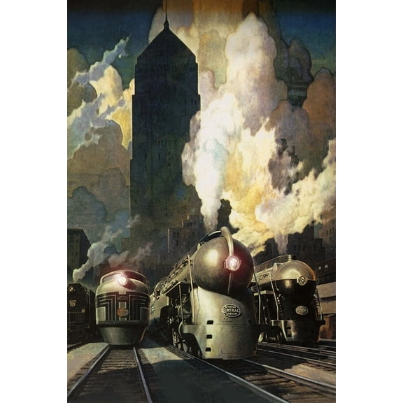 New York Central System Railroad Train Leslie Ragan Poster Art Home Decor Office Wall Art