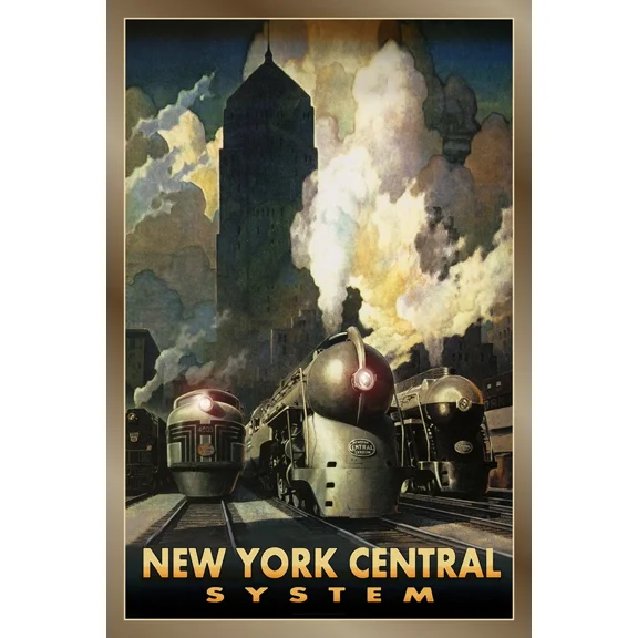 New York Central System Railroad Train Streamliners Poster Art Home Decor Office Wall Art