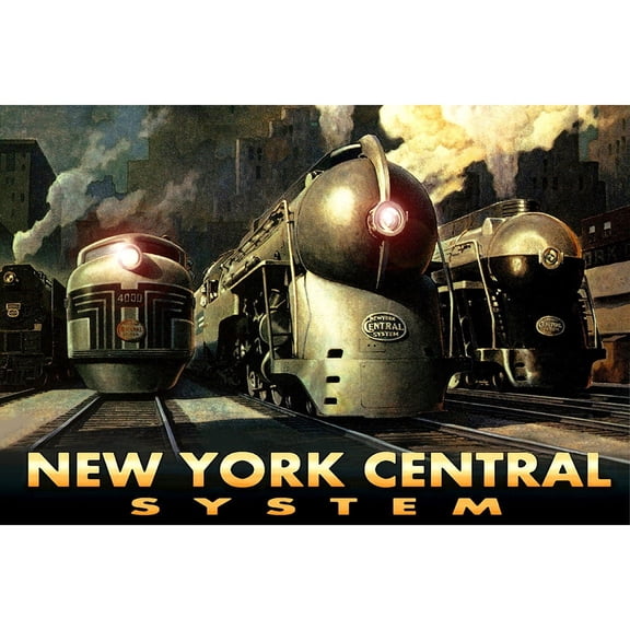 New York Central System Streamliners Henry Dreyfuss Train Poster