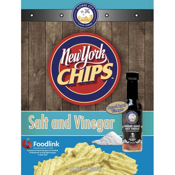 New York Chips Wavy Salt and Vinegar Chips, 8 oz