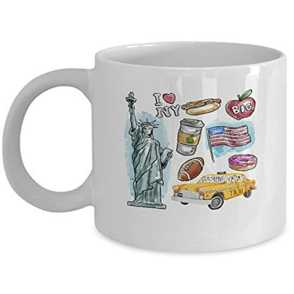 New York City 11 oz Coffee Mug - NYC Themed Gift White Ceramic