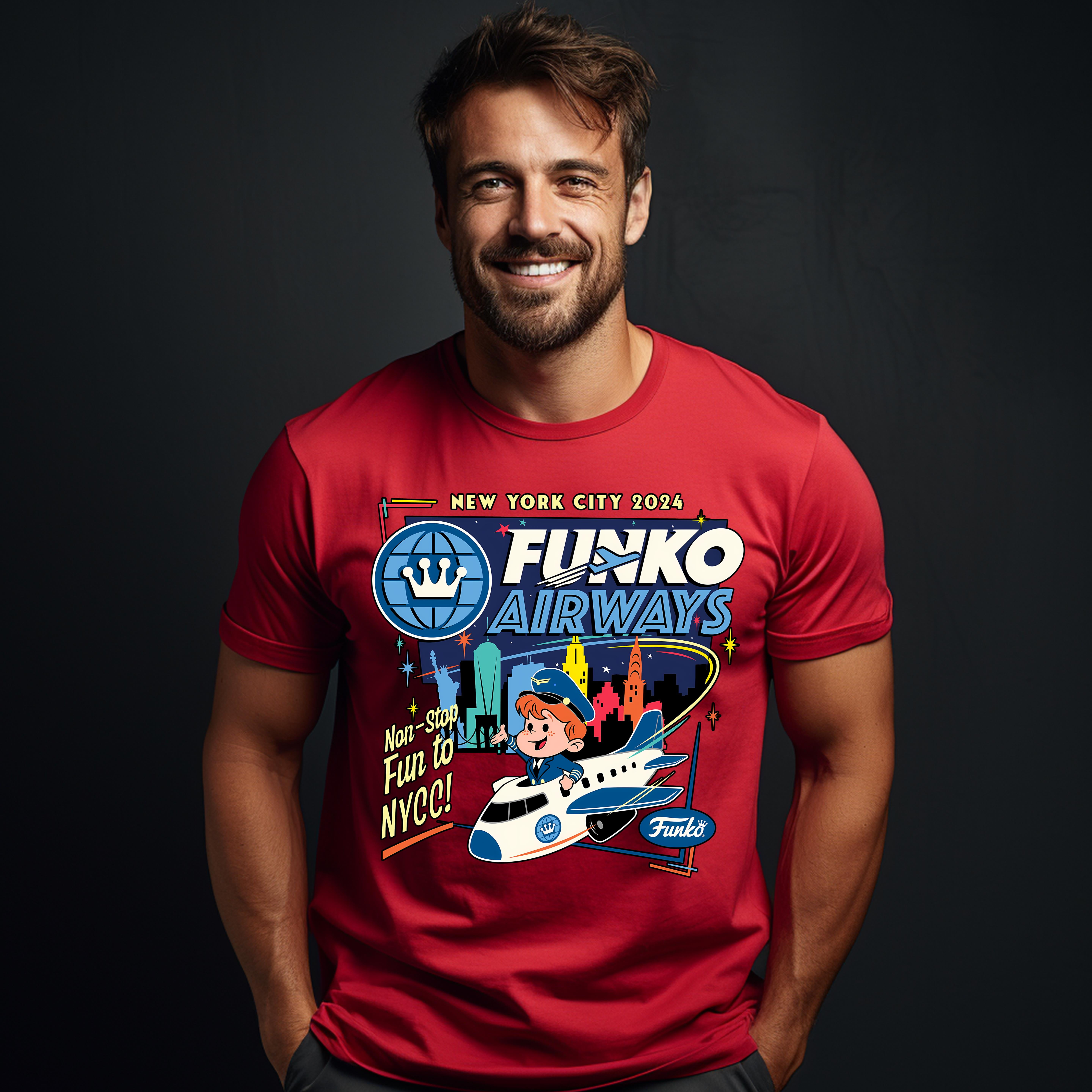 New York City 2024 Funko Airways Non Stop Fun To Nycc Tshirt Up To 4XL