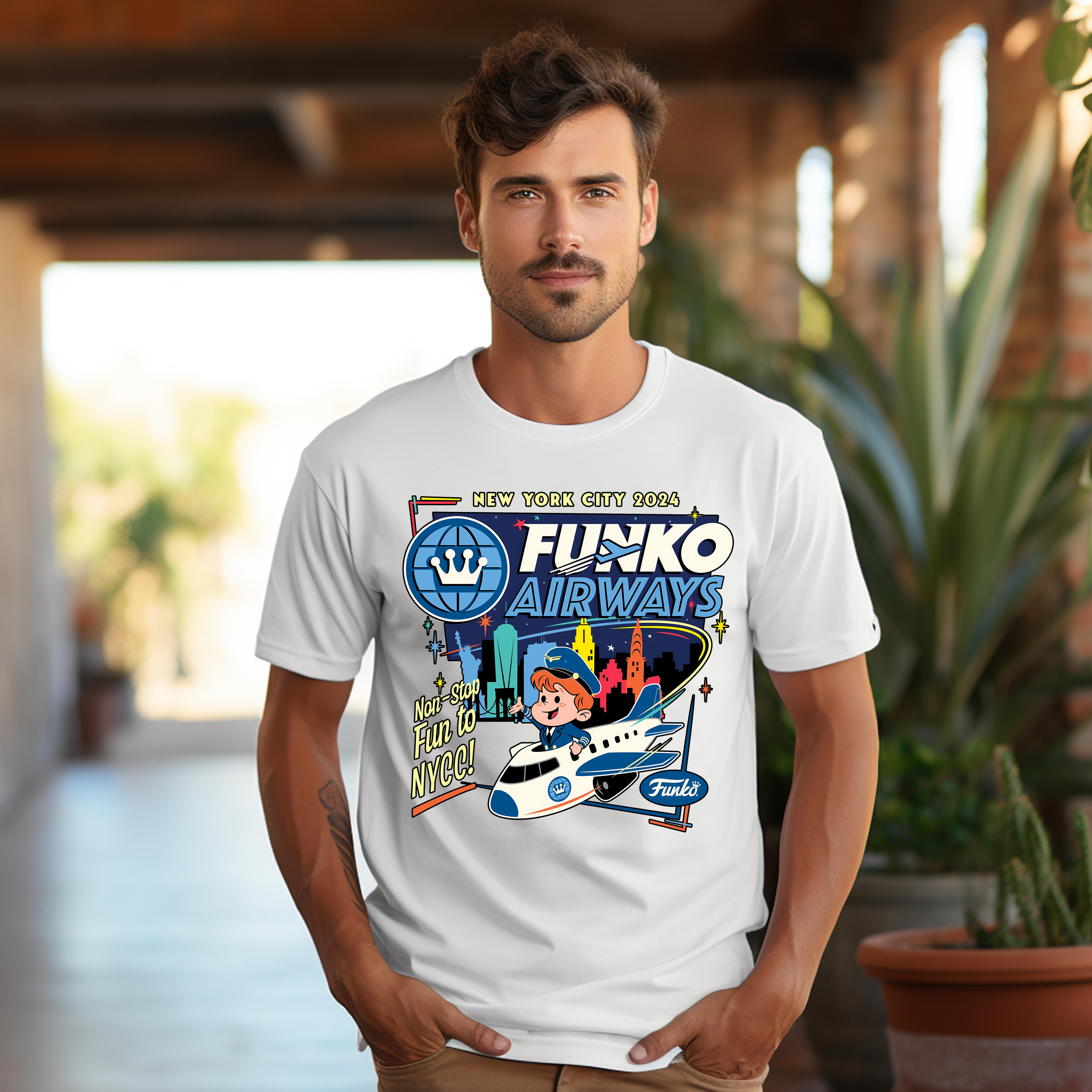 New York City 2024 Funko Airways Non Stop Fun To Nycc Tshirt Up To 4XL