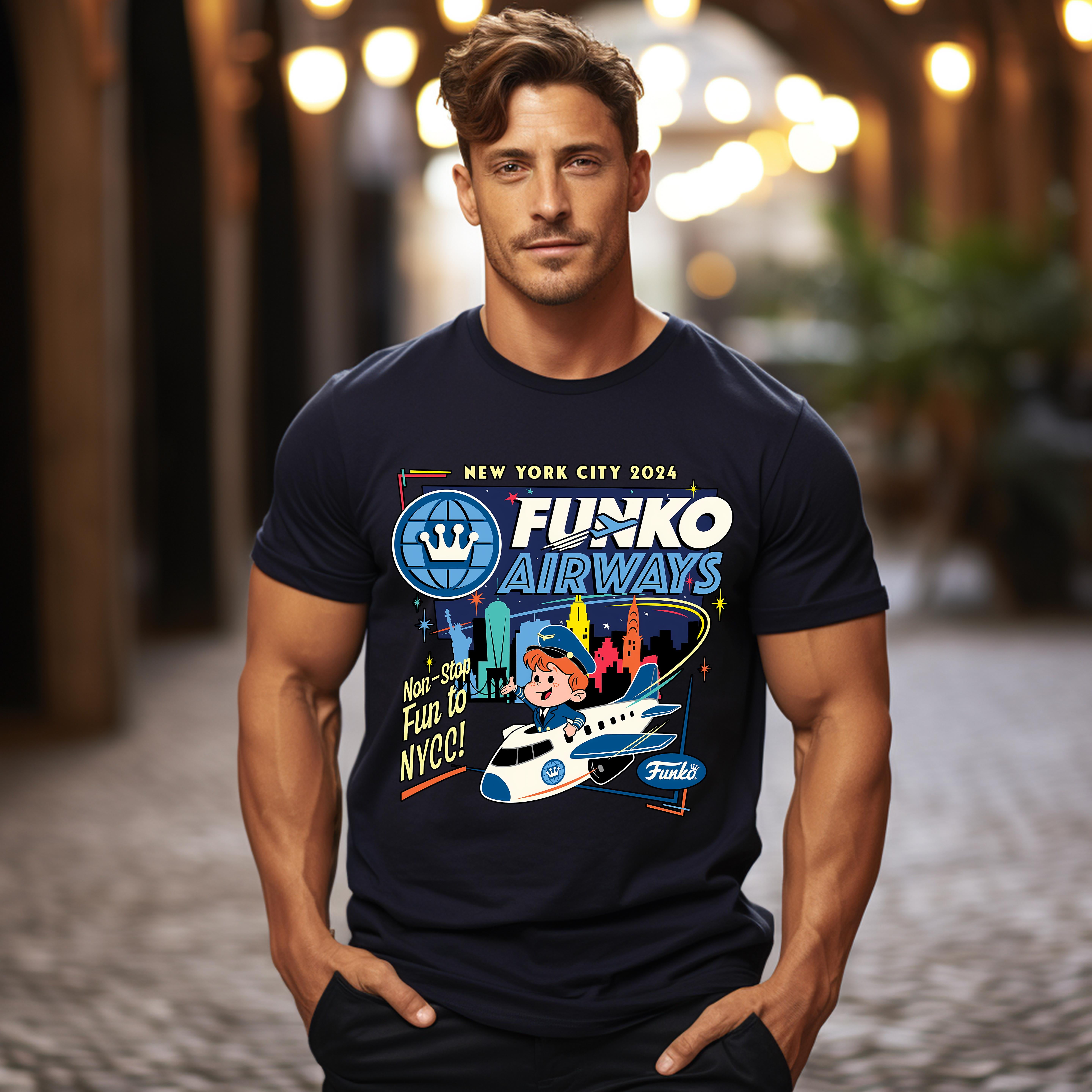 New York City 2024 Funko Airways Non Stop Fun To Nycc Tshirt Up To 4XL