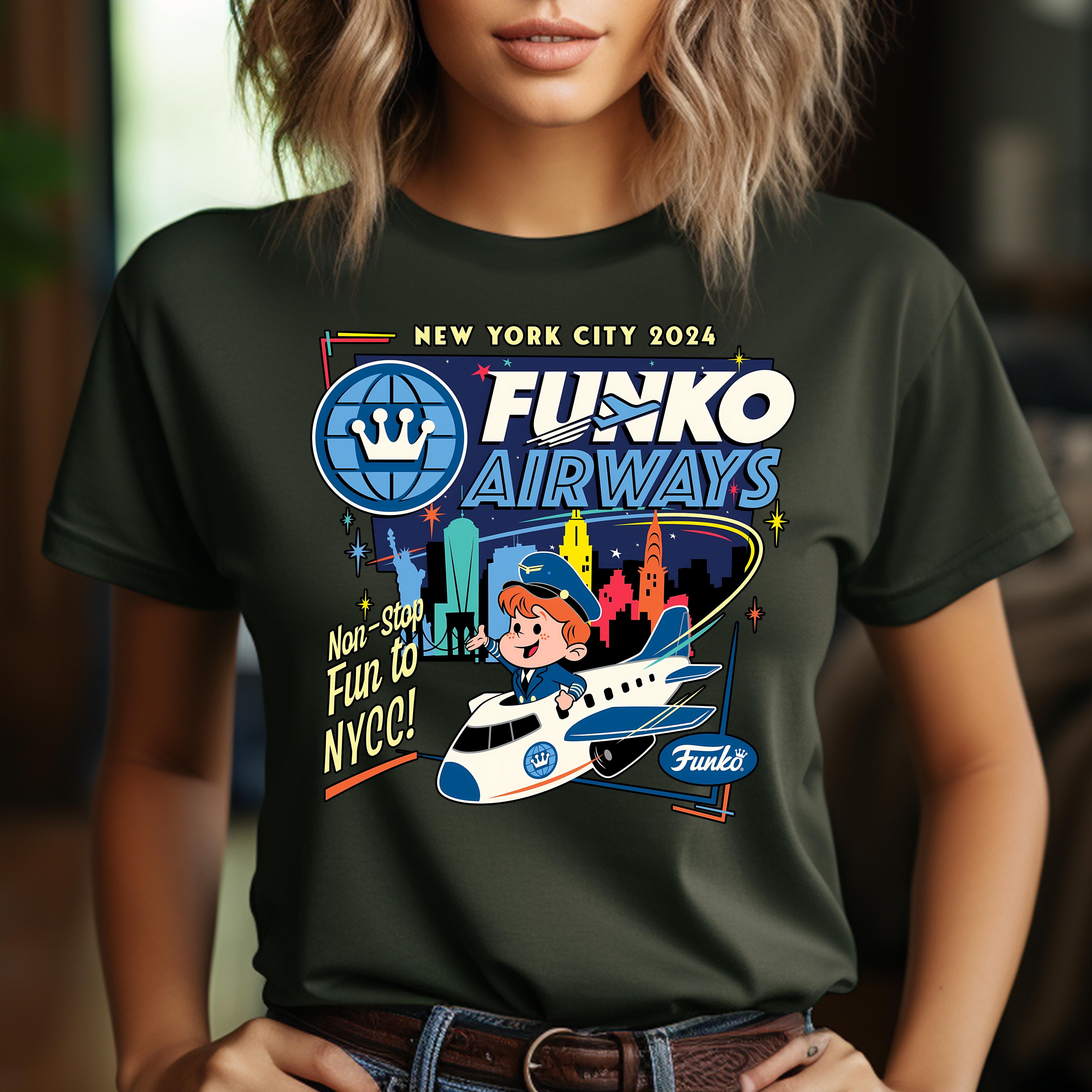 New York City 2025 Funko Airways Non Stop Fun To Nycc Tshirt Up To 4XL