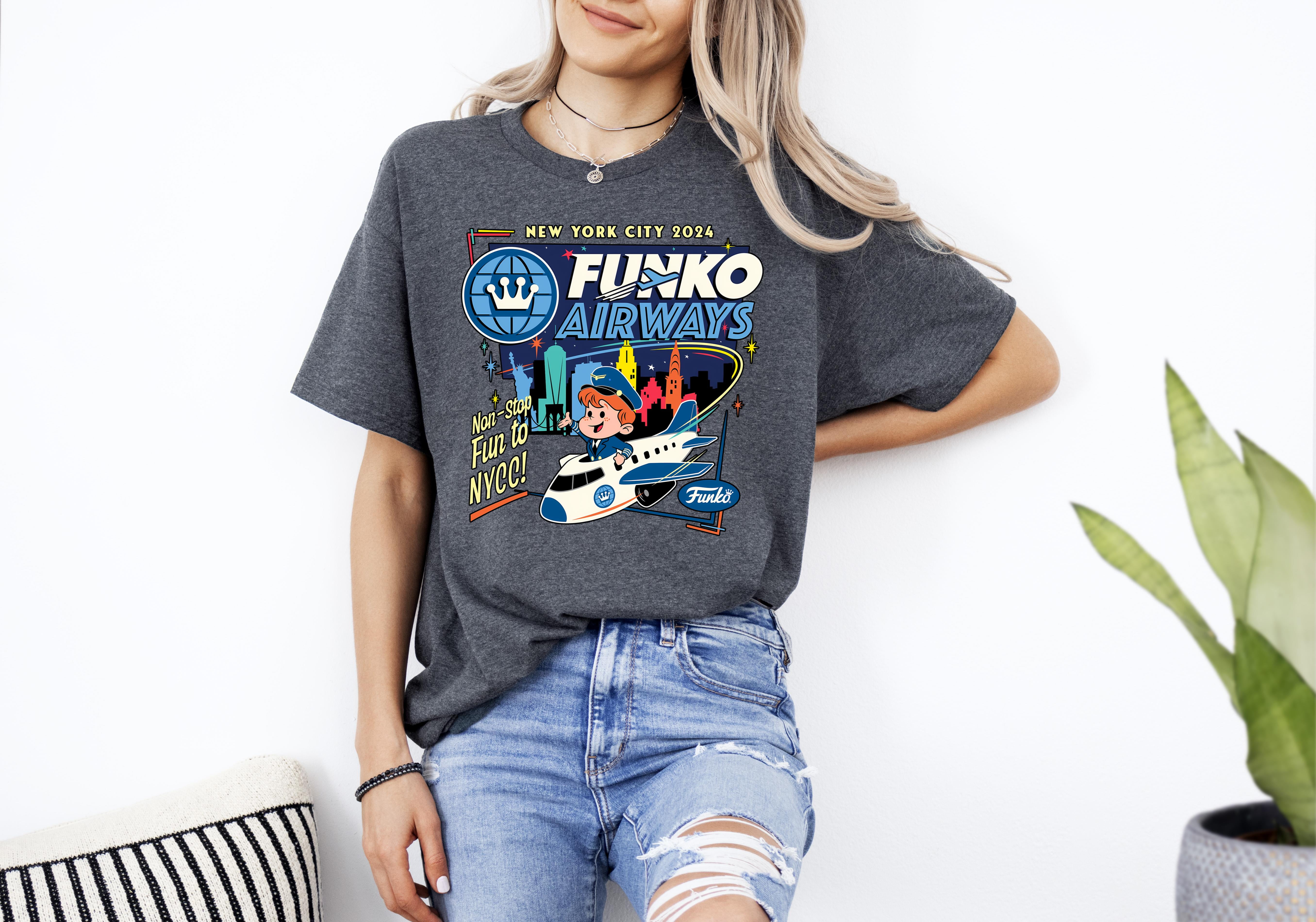 New York City 2025 Funko Airways Non Stop Fun To Nycc Tshirt Up To 4XL