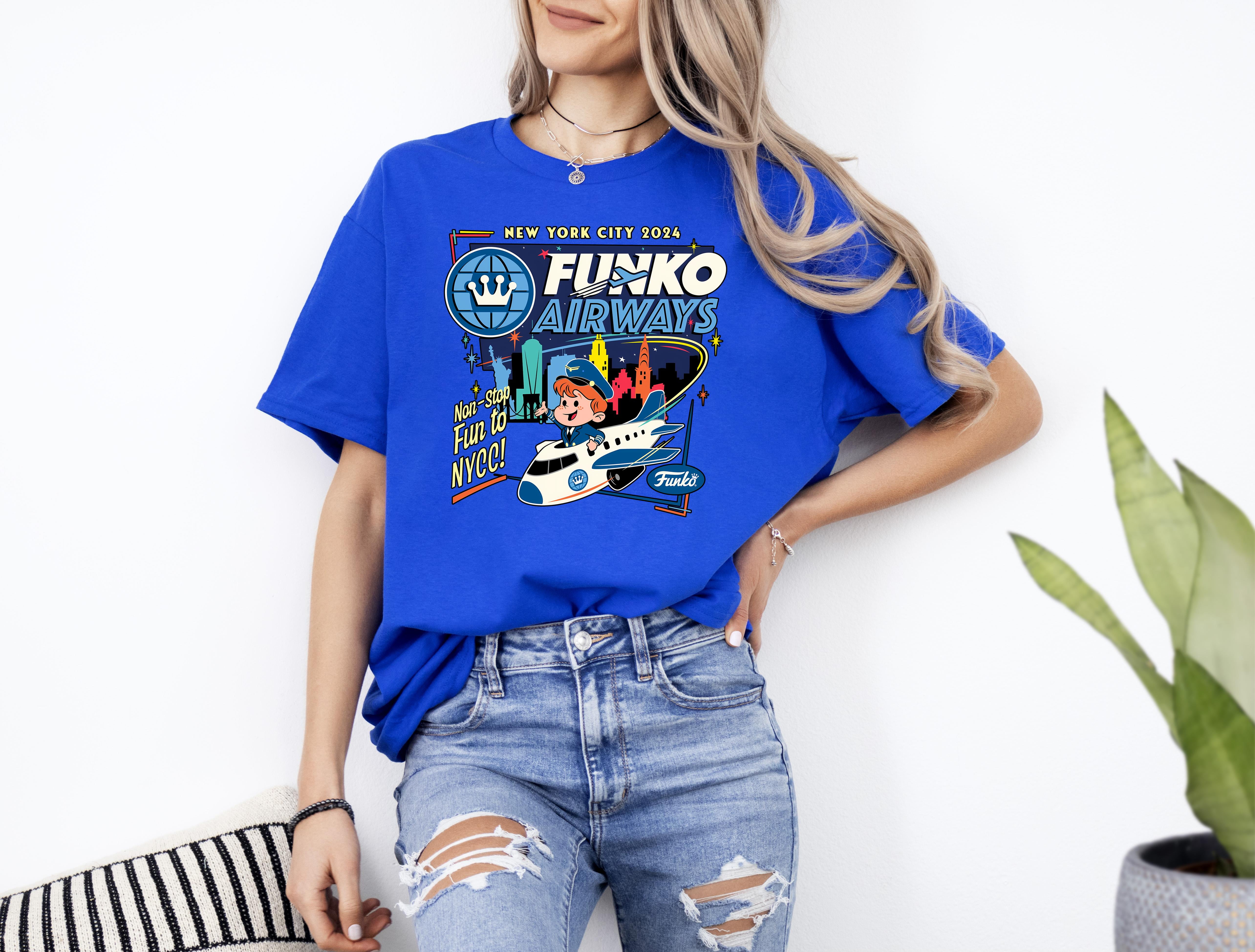 New York City 2025 Funko Airways Non Stop Fun To Nycc Tshirt Up To 4XL