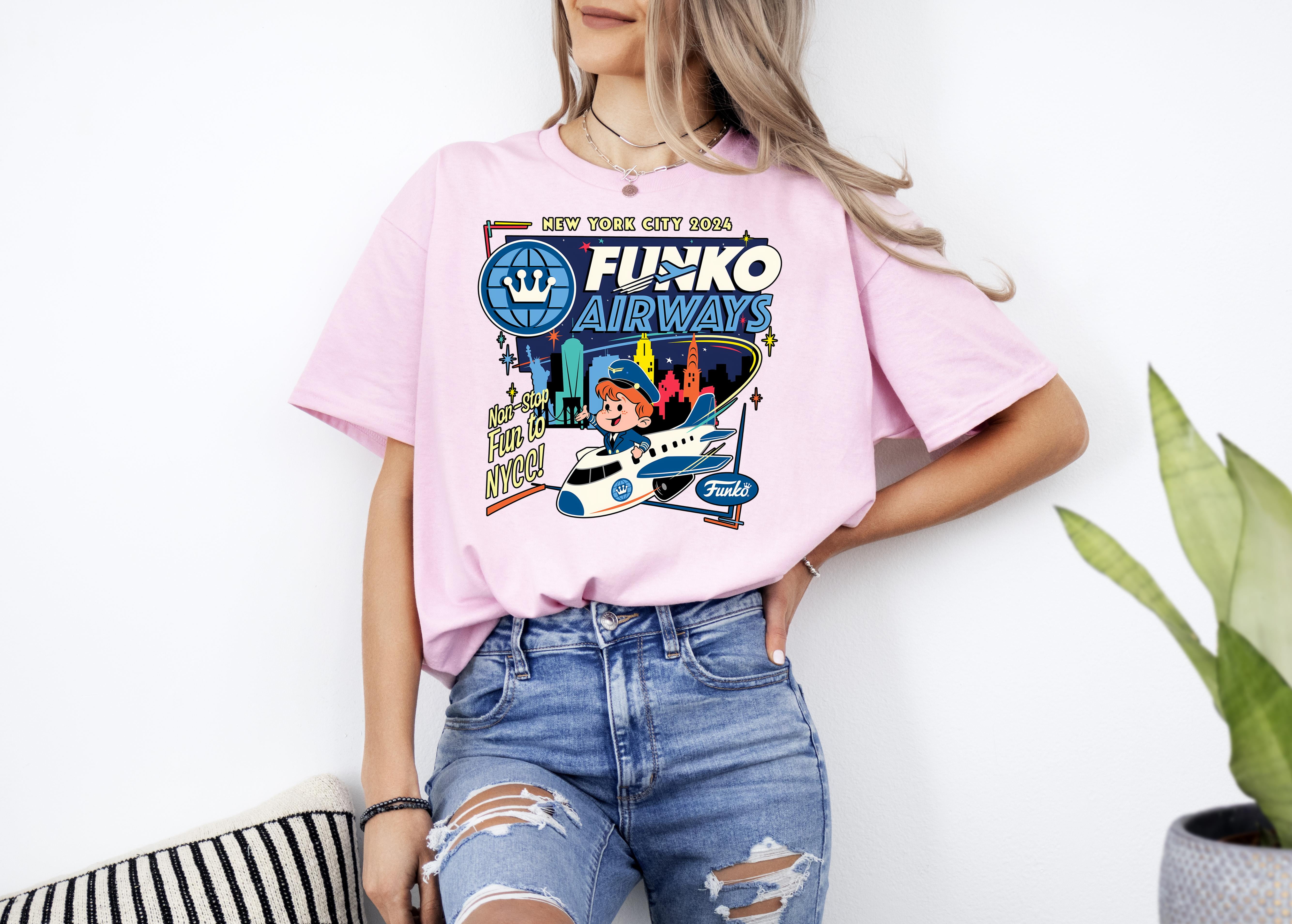 New York City 2025 Funko Airways Non Stop Fun To Nycc Tshirt Up To 4XL