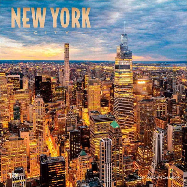 New York City 2027 12 X 24 Inch (Hanging) Monthly Square Wall Calendar Foil Stamped Cover Plastic-Free, (Paperback)
