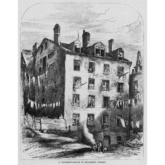New York City. A Tenement House In Mulberry Street History (18 x 24)