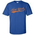 thumbnail image 1 of New York City Baseball Script Basic Cotton T-Shirt - Large - Royal, 1 of 6
