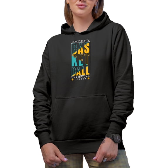 New York City Basketball Champions League, Black Hooded Sweatshirt or Hoodie, 2XL