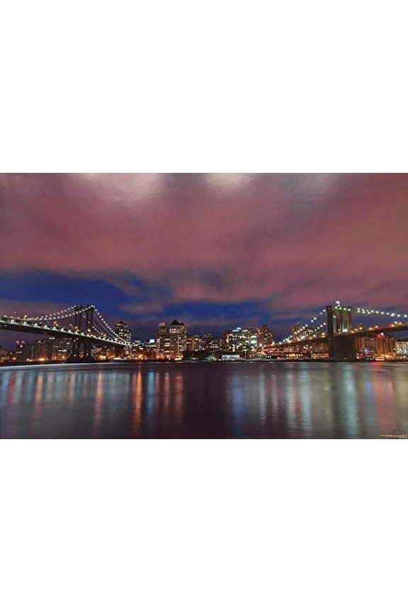 New York City Between The Bridges Laminated Poster - 36.5" x 24.5"