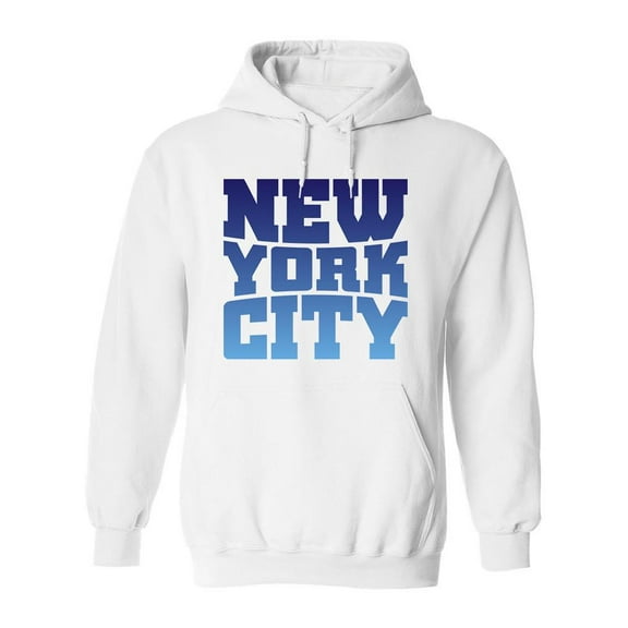 New York City Blue Degraded Font Hoodie Men -Image by Shutterstock, Male Medium