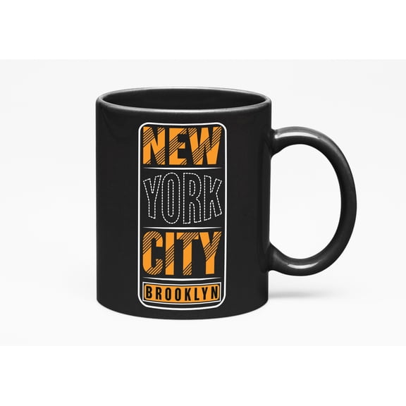 New York City, Brooklyn, Black 11oz Ceramic Mug