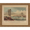 thumbnail image 1 of New York City Brooklyn Bridge - 1883 36x28 Large Gold Ornate Wood Framed Canvas Art, 1 of 2