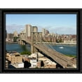 thumbnail image 1 of New York City Brooklyn Bridge 36x28 Large Black Ornate Wood Framed Canvas Art, 1 of 2