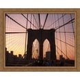thumbnail image 1 of New York City Brooklyn Bridge 36x28 Large Gold Ornate Wood Framed Canvas Art, 1 of 2
