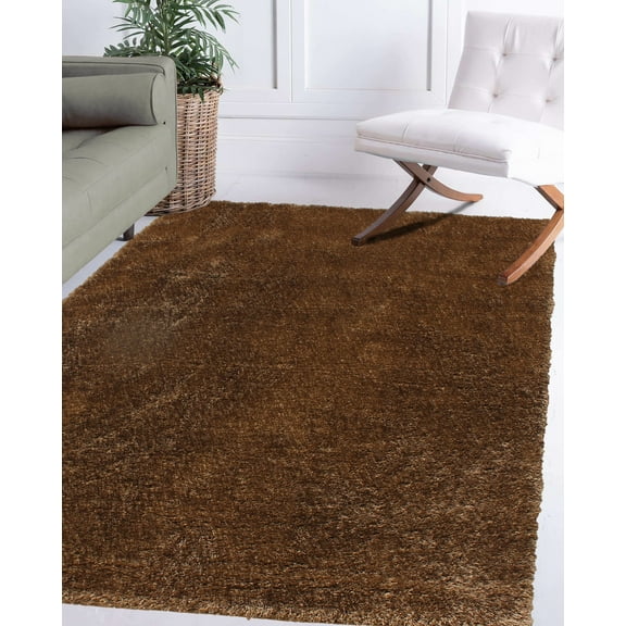 New York City Brown Solid Abstract Area Hand Carved Rug