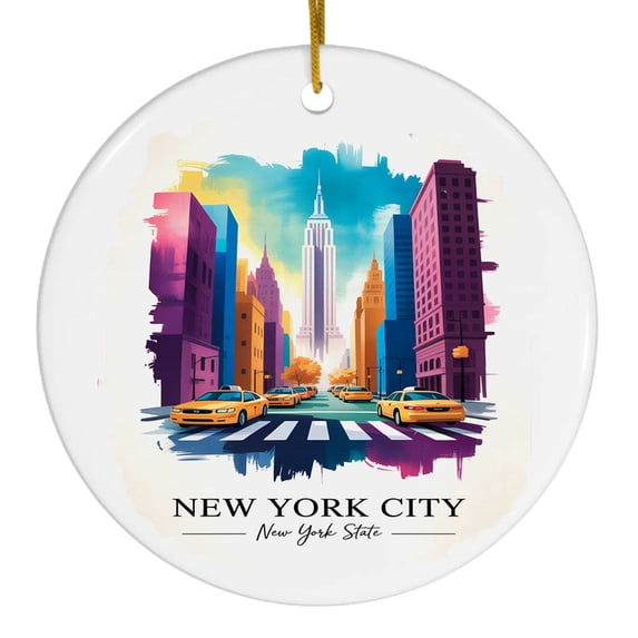 Sammer Weekend New York City Christmas Souvenir Ornament, New York State Vacation ...