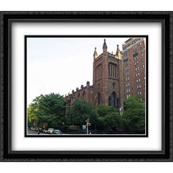 New York City Church of Ascension 2x Matted 32x28 Large Black Ornate Framed Art Print by The Cityscape Art Print Series