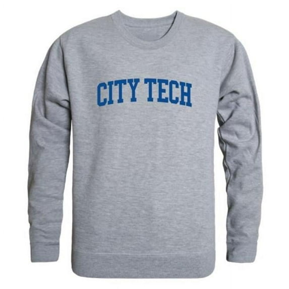 New York City College of Technology Yellow Jackets Game Day Crewneck Sweatshirt, Heather Grey - Extra Large