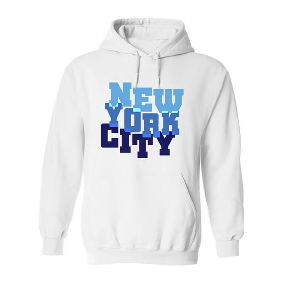 New York City Cool Blue Font Hoodie Men -Image by Shutterstock, Male XX-Large