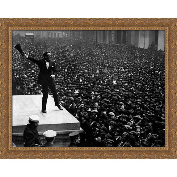 New York City - Douglas Fairbanks - 1918 34x28 Large Gold Ornate Wood Framed Canvas Art