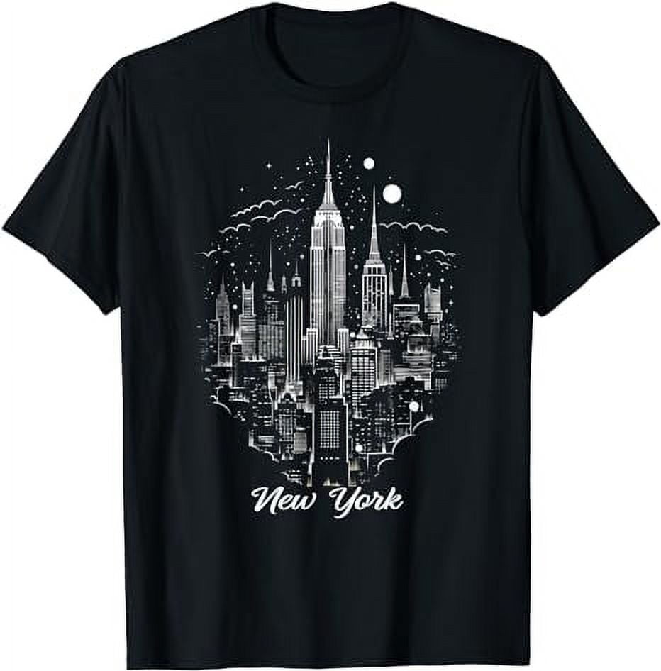 New York City Downtown Skyline Statue of Liberty NYC T-Shirt - Walmart.com