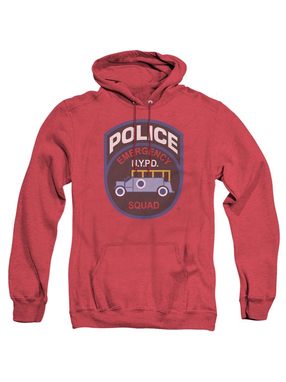 New York City Emergency Squad Adult Heather Hoodie Sweatshirt Red