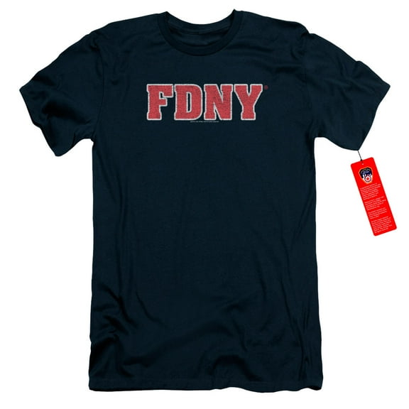 New York City Fdny Adult 30/1 T-Shirt Navy