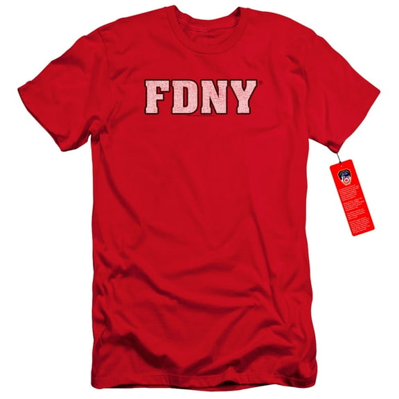 New York City Fdny Adult 30/1 T-Shirt Red