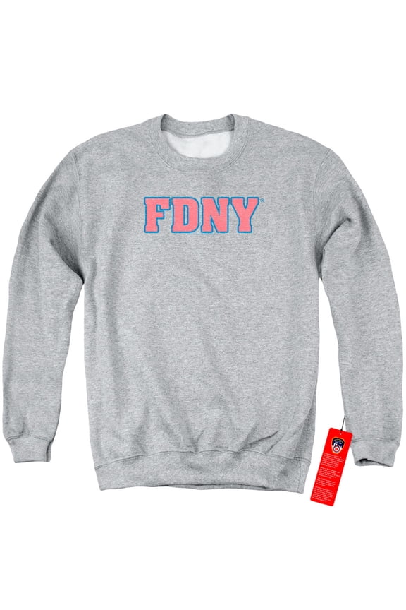 New York City Fdny Adult Crewneck Sweatshirt Athletic Heather